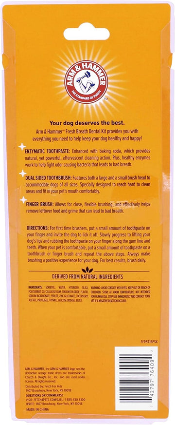 for Pets Fresh Breath Kit for Dogs | Contains Toothpaste, Toothbrush & Fingerbrush | Reduces Plaque & Tartar Buildup | Safe for Puppies, 3-Piece Kit, Vanilla Ginger Flavor